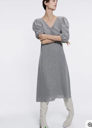 Сукня міді zara з вовняної суміші 7997/528/802 розмір с