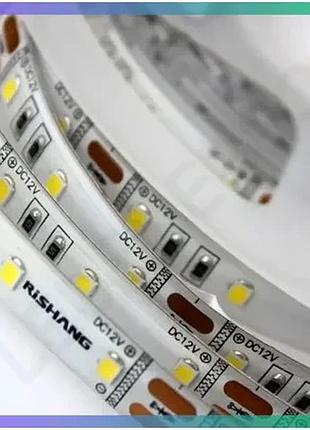 Світлодіодна стрічка rishang 60-2835 12v 12w 873lm холодний білий 6000k для підсвічування 5м ціна за 1 sku_r6060ta-a-w