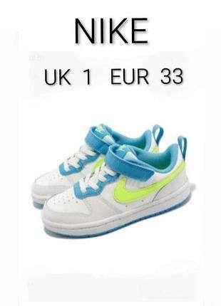 Кожаные кроссовки бренда nike court borough low 2 made in indonesia u9 1 eur 33