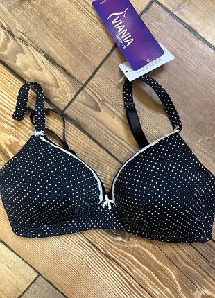 Бюстгальтер 70 в синий в горошек