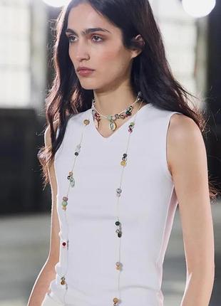 Жіноча базова біла майка в рубчик zara розмір с
