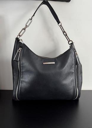 Michael kors оригінал, шкіряна чорна сумка hobo