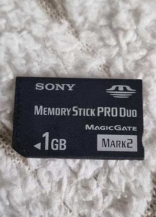 Карта памяти 1 гб sony mark 2 2.50/10.9 memory stick pro duo memorystick mark2 сони мемористик psp