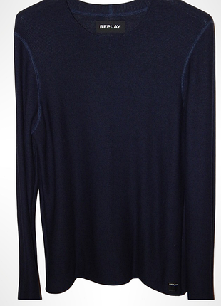 Трикотажный лёгкий свитер с круглым вырезом replay. size m/46