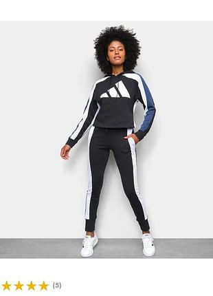 Оригинальн!! спортивный костюм adidas w ts big logo р. s черно-бело-синий