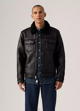Куртка levi's two chest pocket faux shearling sherpa collar jacket