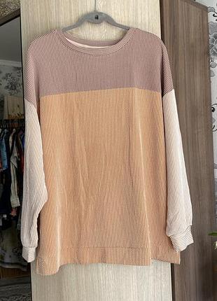 Блузка (джемпер) 3xl в рубчик