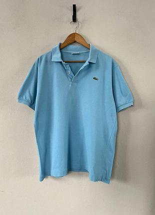 Чоловіче поло lacoste l / блакитна футболка з коміром