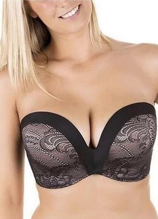Чорний мереживний бюстгальтер wonderbra