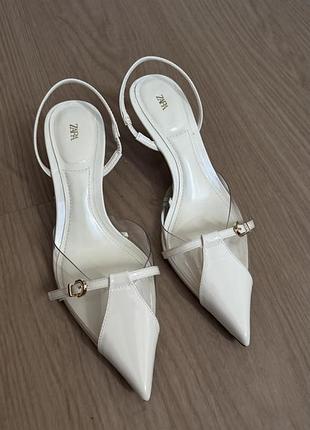 Молочные туфли женские zara