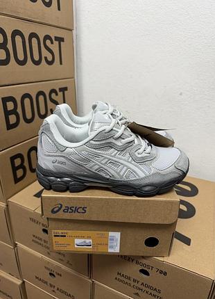 Кроссовки аsiss gel-nyc grey black / акс гель серые черные 36 37 38 39 40 41