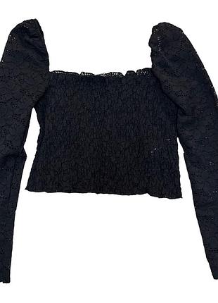 Блуза жіноча bershka ажурна чорна