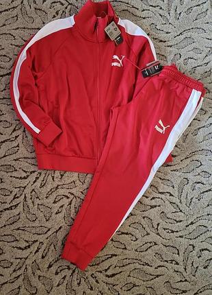 Оригінальний червоний спортивний  костюм puma унісекс