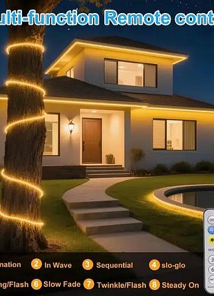 Led гірлянда із сонячною батареєю 10 м (тепле біле світло)