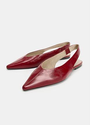 Кожаные открытые туфли zara