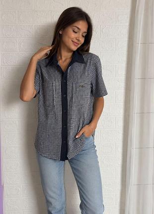 Стильна літня сорочка markwald у дрібну клітинку (gingham)