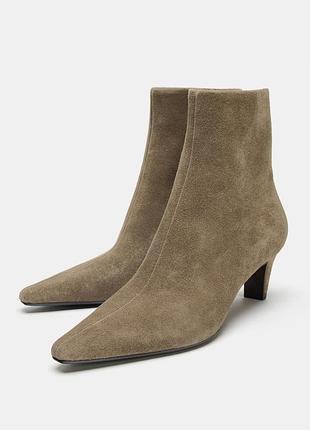 Замшевые ботинки китен хил zara