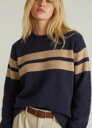 Шерстяной темно-синий свитер от h&amp;m