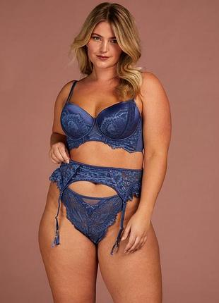 Синій жіночий бюст hunkemoller noir мереживний з сатином