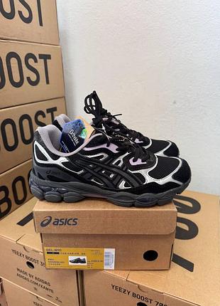 Кроссовки аsiss gel-nyc black purple / акс гель черно фиолетовые 36 37 38 39 40 41