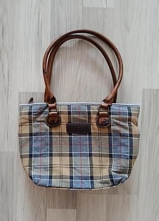 Сумка тартан тоут класична шотландська клітинка barbour
