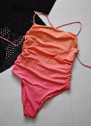 Слитный купальник zara градиент