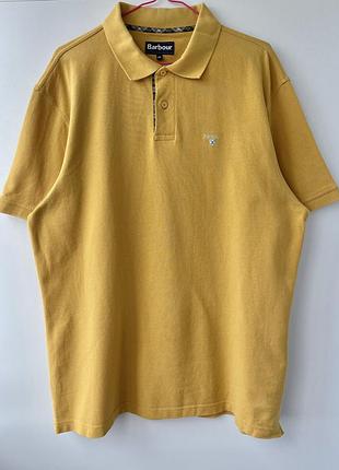 Оригінальне чоловіче поло barbour tartan trim (xxl) / жовта футболка поло барбур