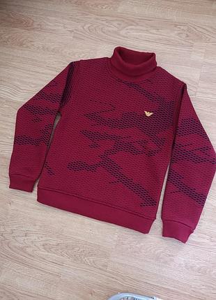 Теплий дитячий светр/світшот emporio armani на флісі , р, 110, 116, 122,128