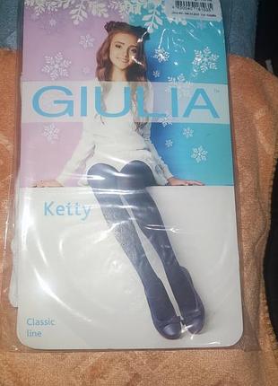 Детские колготки классические giulia ketty 80, размер 152/158, белые (white-bianco), из микрофибры