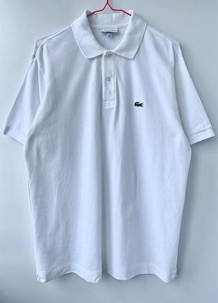 Чоловіче оригінальне біле поло lacoste classic fit (l1212) | розмір l (fr 5 / us l)