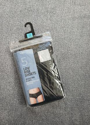 Женские трусы шортики marks &amp; spencer (m&amp;s) с кружевом набор 5 шт р. 98. 14 / eur 42
