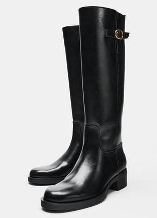 Жокейские сапоги с пряжкой zara