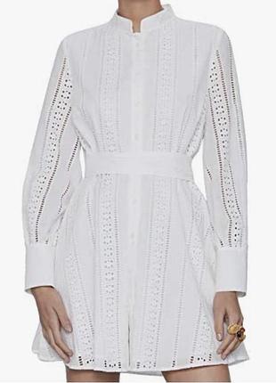 Біла коротка сукня-сорочка zara.