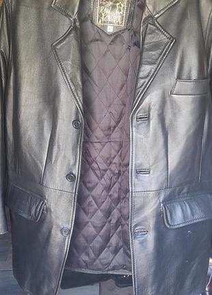 Мужской кожаный пиджак куртка real leather (натуральная кожа) размер l-xl