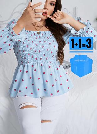 Блуза з полуничками shein 3xl