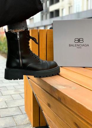 Balenciaga tractor ⭕ женские кожаные ботинки черные на меху 🔻 36-40 р2 фото