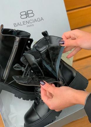 Balenciaga tractor ⭕ женские кожаные ботинки черные на меху 🔻 36-40 р3 фото