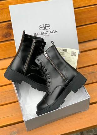 Balenciaga tractor ⭕ женские кожаные ботинки черные на меху 🔻 36-40 р4 фото