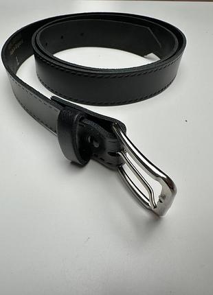 Чоловічий шкіряний ремінь real leather (made in england) чорний, розмір l