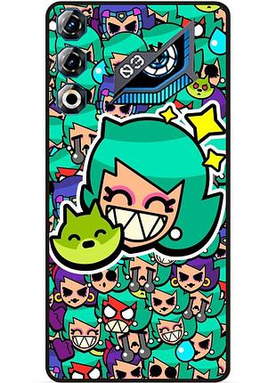 Силиконовый бампер чехол для zte nubia neo 3 gt 5g стикеры бравл лола brawl