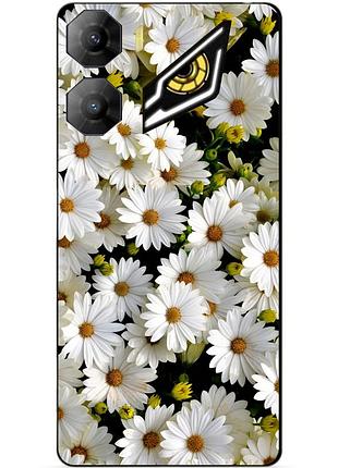 Чехол силиконовый бампер для zte nubia neo 3 5g с рисунком ромашки цветы