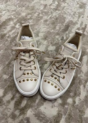 Бежеві жіночі кеди michael kors evy astor stud leather sneaker