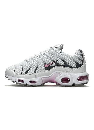 Кроссовки женские nike air max plus white metallic pink
