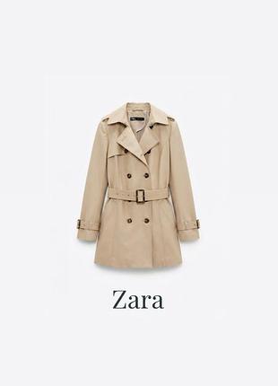 Стильний бежевий тренч zara (розмір s)
