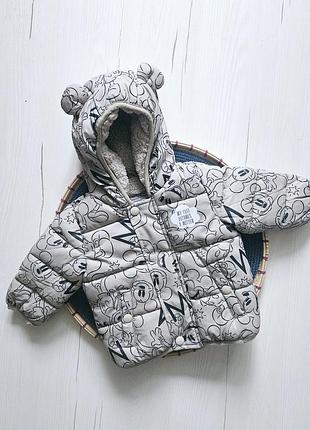 Новая куртка для девочки/мальчика 50-62см, george, 0-3месяцы, стильная демисезонная куртка детская с микки-маусами 4