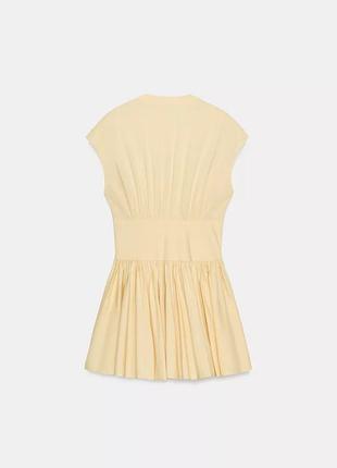 Жовта поплінова сукня yellow butter коротка міні zara / желтое поплиновое платье короткое мини 5