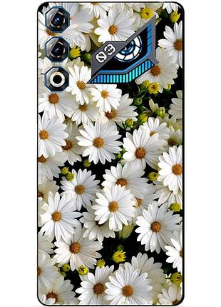 Чехол силиконовый бампер для zte nubia neo 3 gt 5g с рисунком ромашки цветы
