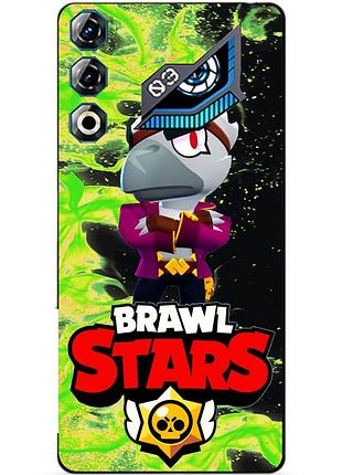 Чехол силиконовый бампер для zte nubia neo 3 gt 5g с героем бравл белый ворон brawl