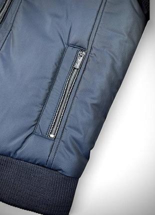 Чоловічий утеплений бомбер з трикотажними рукавами loro piana 2
