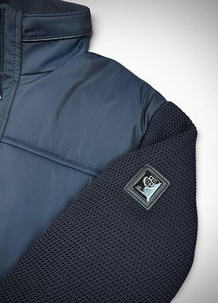 Чоловічий утеплений бомбер з трикотажними рукавами loro piana 3